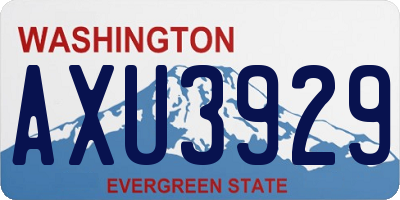WA license plate AXU3929