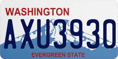 WA license plate AXU3930