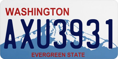 WA license plate AXU3931