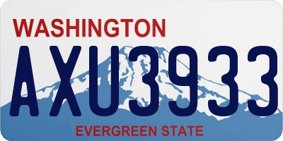WA license plate AXU3933