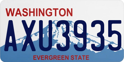 WA license plate AXU3935