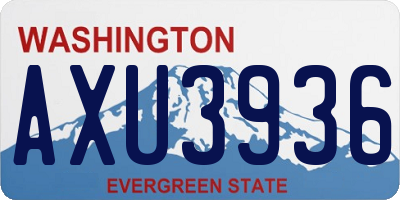 WA license plate AXU3936