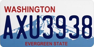 WA license plate AXU3938