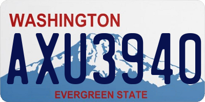 WA license plate AXU3940