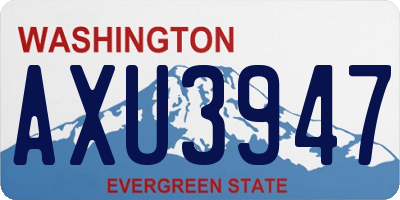 WA license plate AXU3947