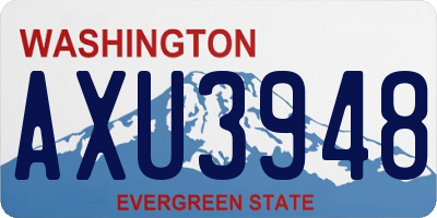 WA license plate AXU3948
