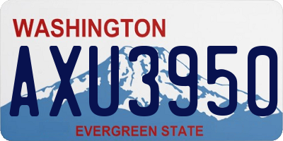 WA license plate AXU3950