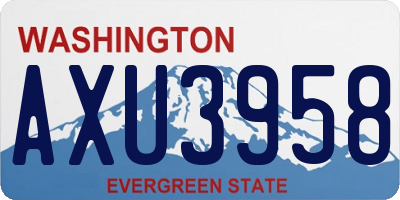 WA license plate AXU3958