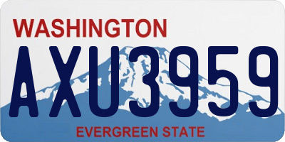 WA license plate AXU3959