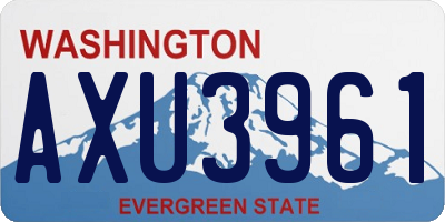 WA license plate AXU3961