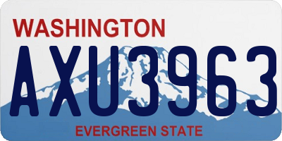 WA license plate AXU3963