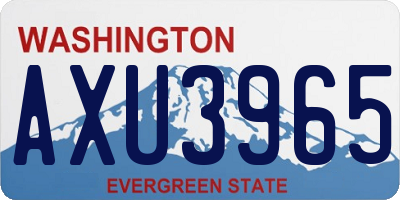 WA license plate AXU3965