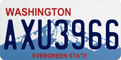 WA license plate AXU3966