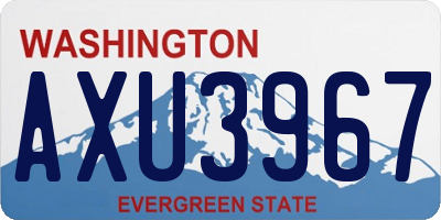 WA license plate AXU3967