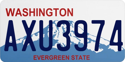 WA license plate AXU3974