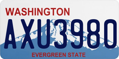 WA license plate AXU3980