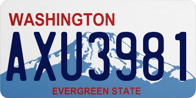 WA license plate AXU3981
