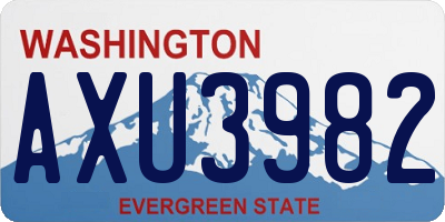 WA license plate AXU3982