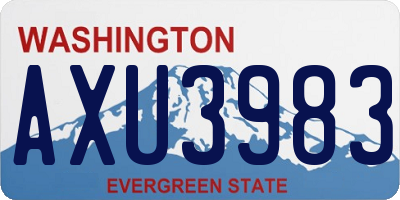 WA license plate AXU3983