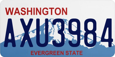 WA license plate AXU3984