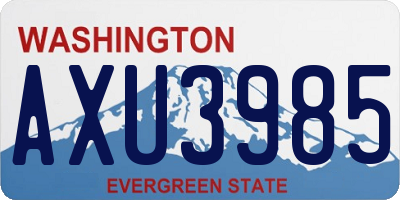 WA license plate AXU3985