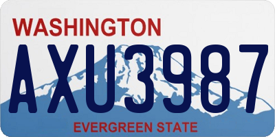 WA license plate AXU3987