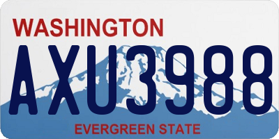 WA license plate AXU3988