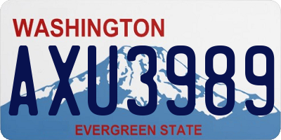 WA license plate AXU3989