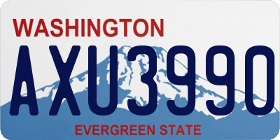 WA license plate AXU3990