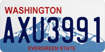 WA license plate AXU3991