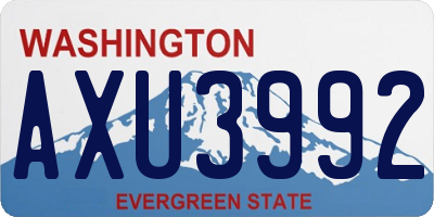 WA license plate AXU3992
