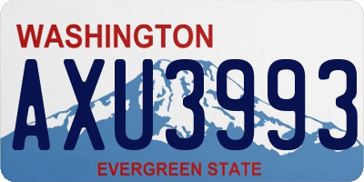 WA license plate AXU3993