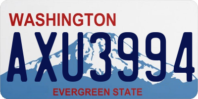 WA license plate AXU3994