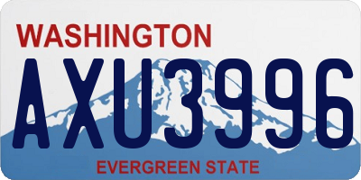 WA license plate AXU3996