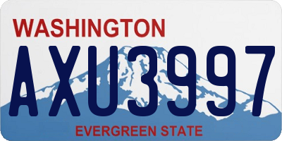 WA license plate AXU3997