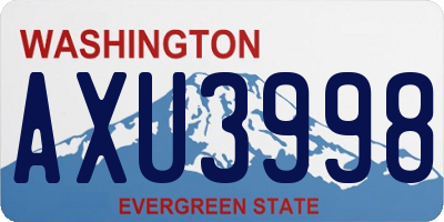 WA license plate AXU3998