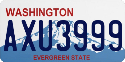 WA license plate AXU3999