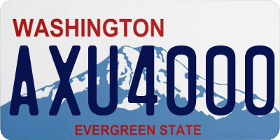 WA license plate AXU4000