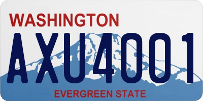 WA license plate AXU4001