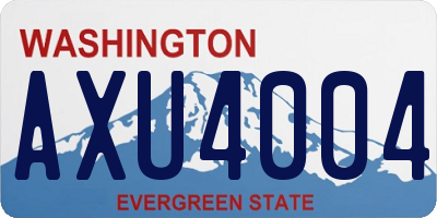WA license plate AXU4004