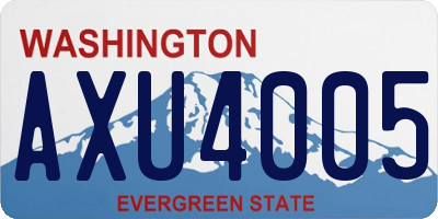 WA license plate AXU4005