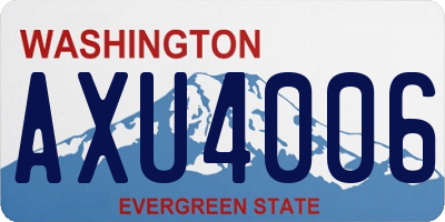 WA license plate AXU4006