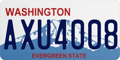WA license plate AXU4008