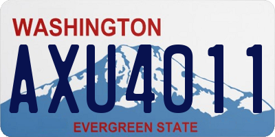 WA license plate AXU4011