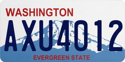 WA license plate AXU4012