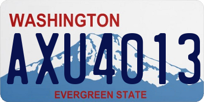 WA license plate AXU4013
