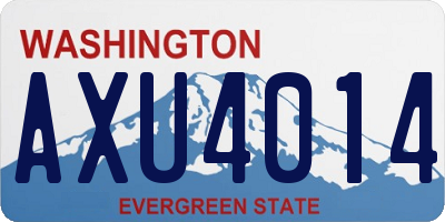 WA license plate AXU4014