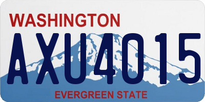 WA license plate AXU4015