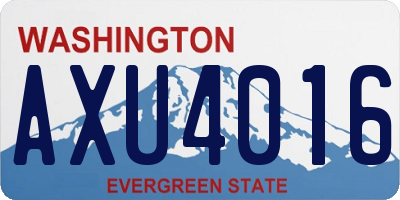 WA license plate AXU4016