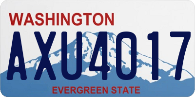 WA license plate AXU4017